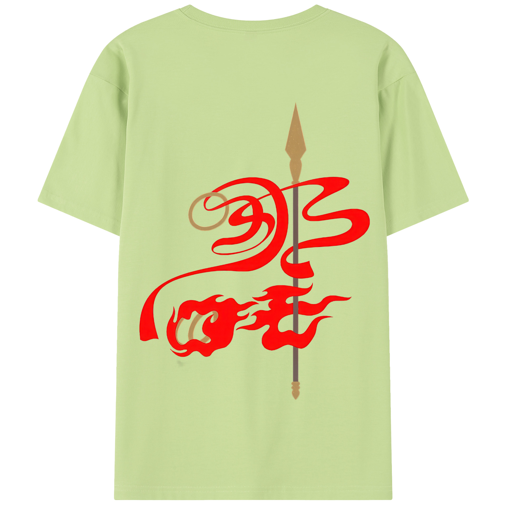 （画像用） Ne Zha 2 ナタ 魔童の大暴れ 綿100％半袖Tシャツ（背面プリント）